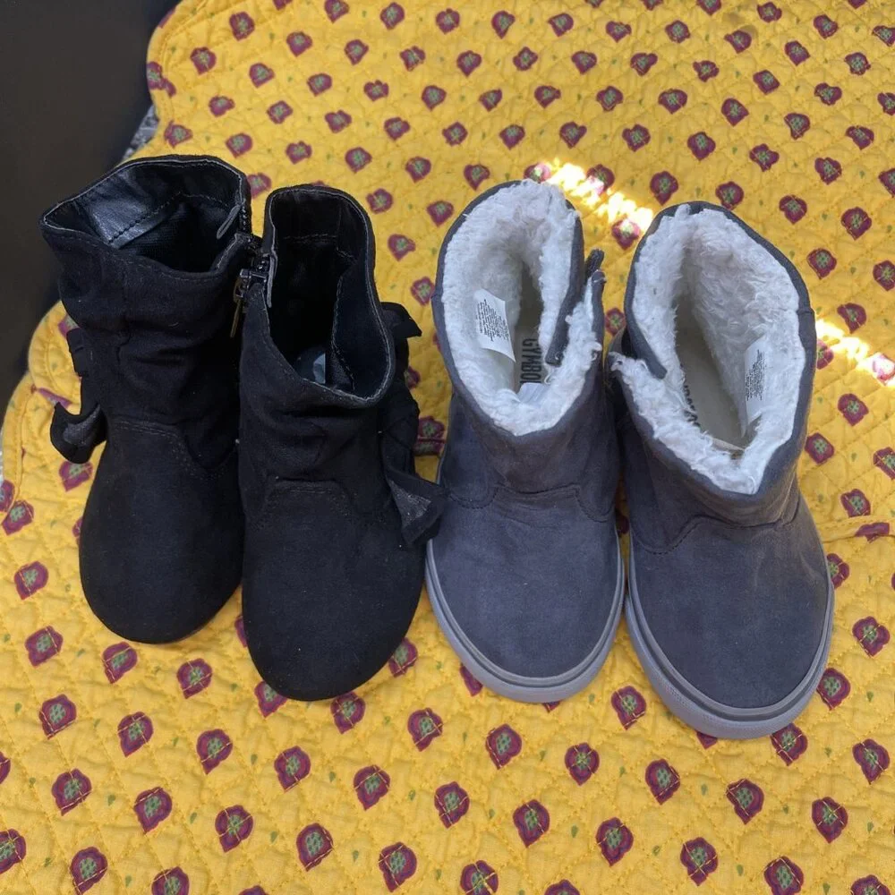 GYMBOREE ICE ALL-STAR GRAY SHERPA LINED SUEDE BOOT Sz7 AND Wonderful Nation Sz 5